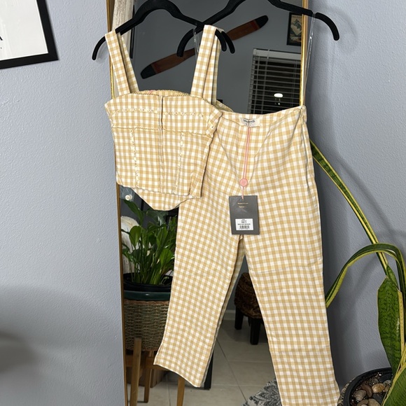 House of CB 'Lottie' & 'Carella' Gingerbread Gingham Capri Set NWT - Picture 8 of 9